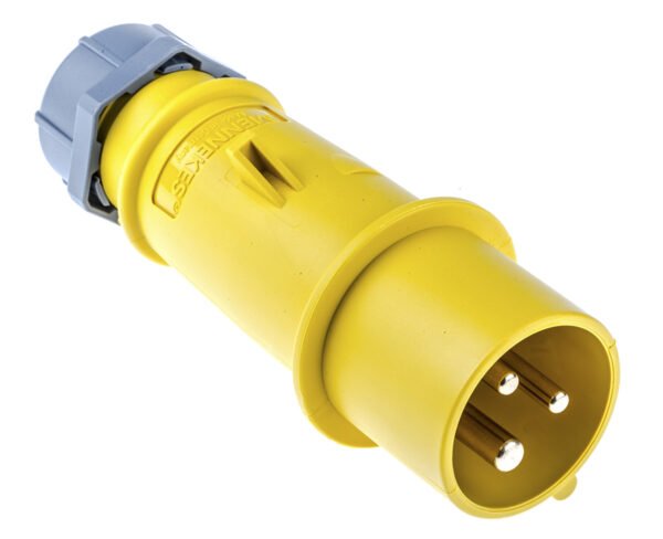 Priz, Fiş, 2P+E, 110 V, 16A, Kablo Ucuna Monte, Sarı, IP44, AM-TOP Serisi
