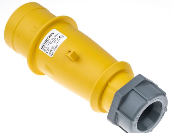 Priz, Fiş, 2P+E, 110 V, 32A, Kablo Ucuna Monte, Sarı, IP44, AM-TOP Serisi