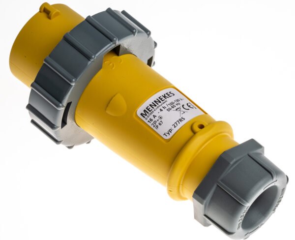 Priz, Fiş, 2P+E, 110 V, 16A, Kablo Ucuna Monte, Sarı, IP67, AM-TOP Serisi