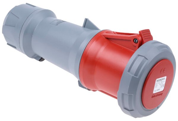 Priz, 3P+E, 415 V, 63A, Kablo Ucuna Monte, Kırmızı, IP67, PowerTOP Plus Serisi