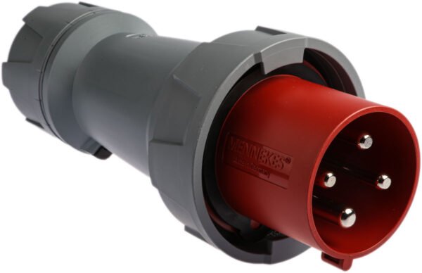 Priz, Fiş, 3P+E, 415 V, 125A, Kablo Ucuna Monte, Kırmızı, IP67, PowerTOP Plus Serisi